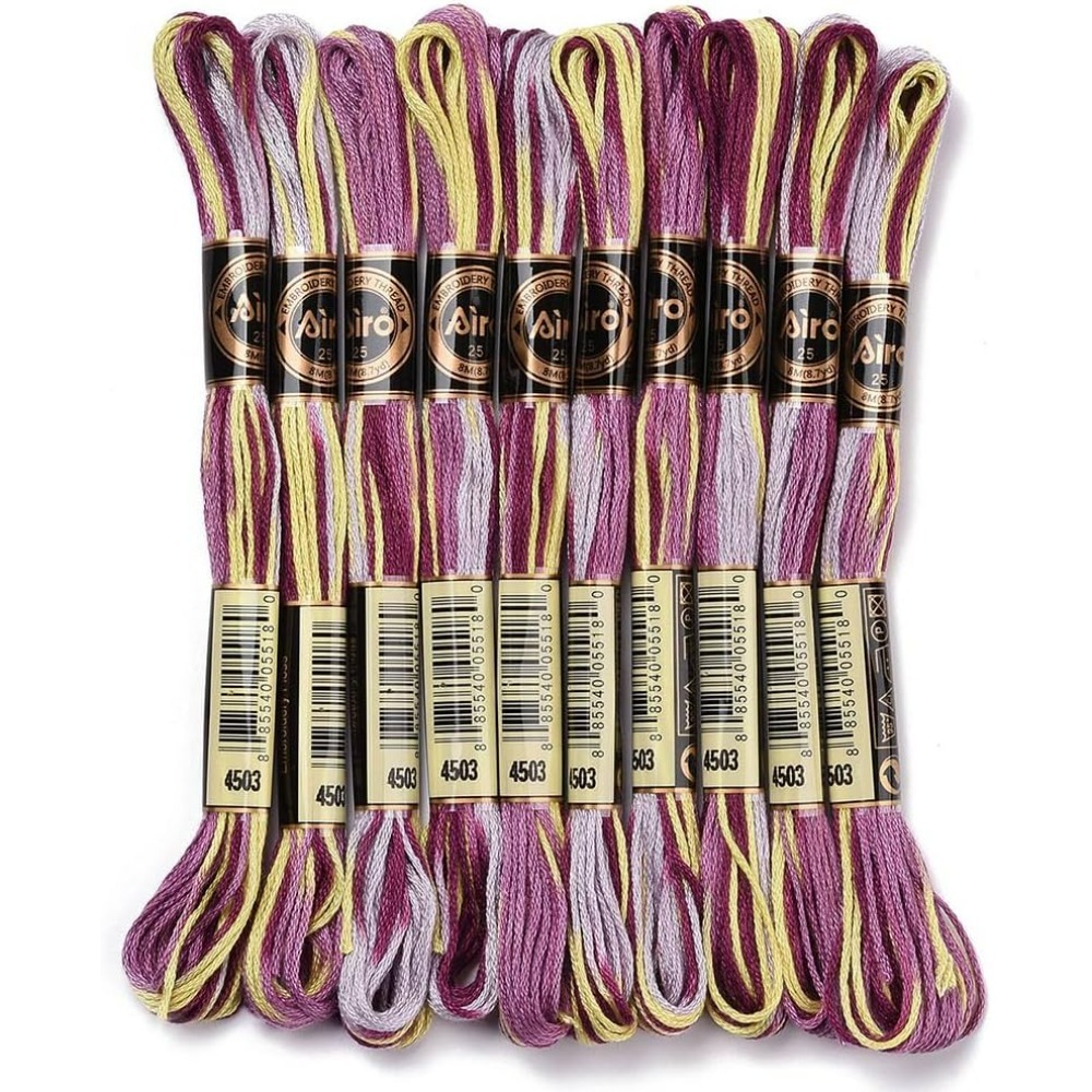 Embroidery Floss Thread - 6 가닥 보라색 잡색 자수 치실