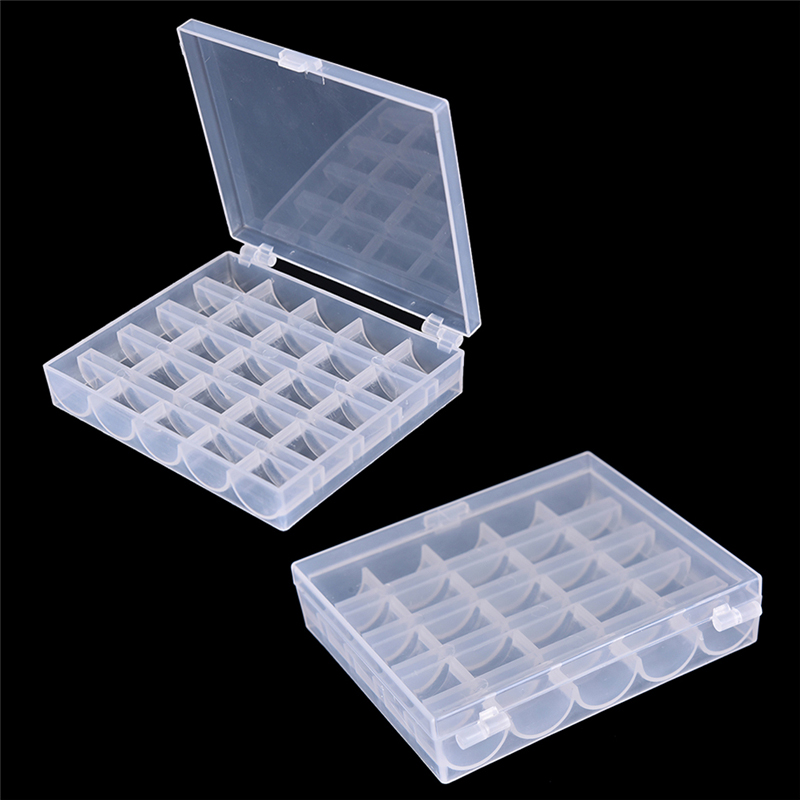 Bobbin Organizer Box - 25개의 빈 보빈 케이스 정리함 플라스틱