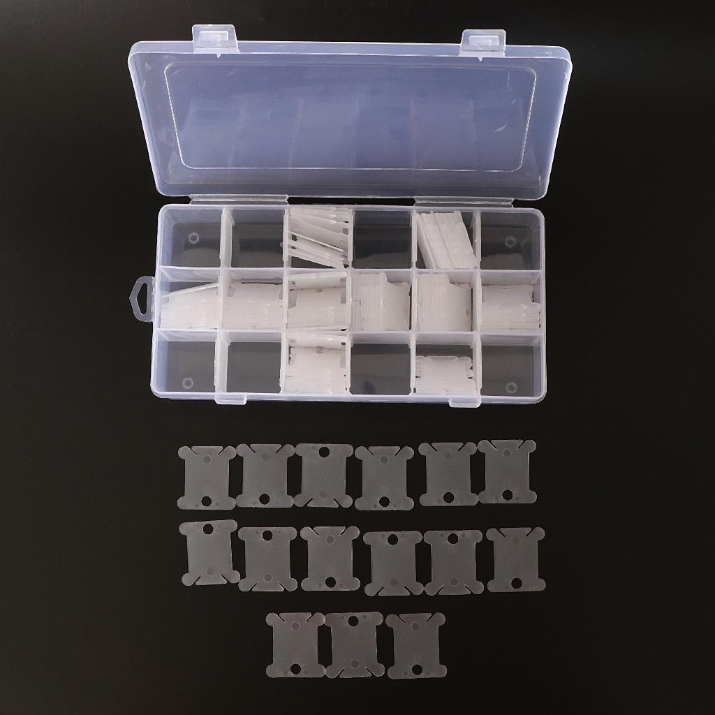 Bobbin Organizer Box - 플라스틱 보빈 100개 포함 가방 뜨개질