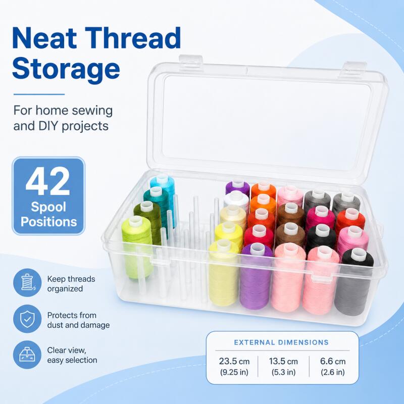 Bobbin Organizer Box - 바느질실 보관함 42개 스풀 보빈 휴대용