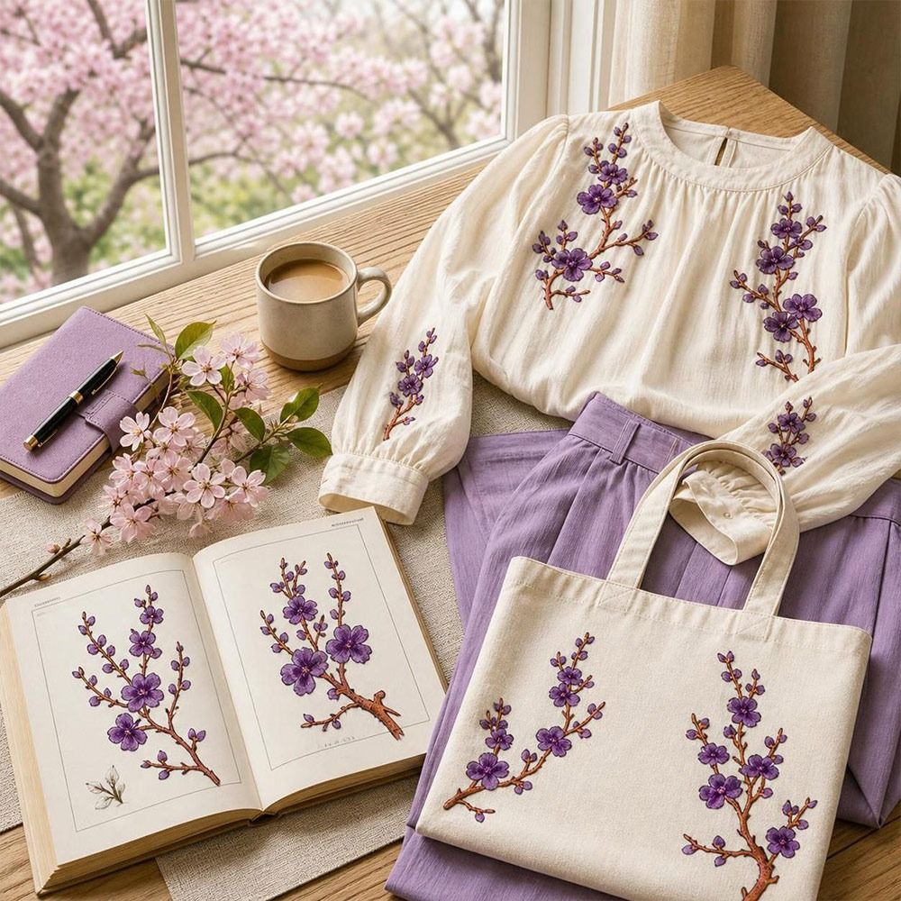 Sewing In Textile - DIY 벚꽃 다리미 부착 패치 다리미&바느질로
