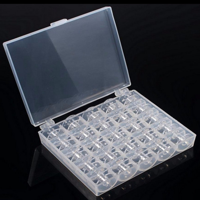 Bobbin Organizer Box - 1PC 25 슬롯 플라스틱 보빈 보관함