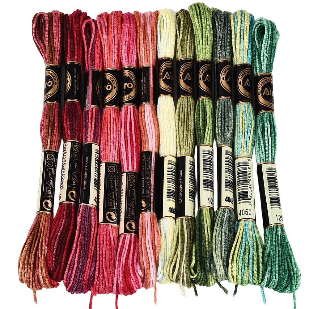 Embroidery Floss Thread - 105야드 스티치 자수실 6합 다양한 색상의