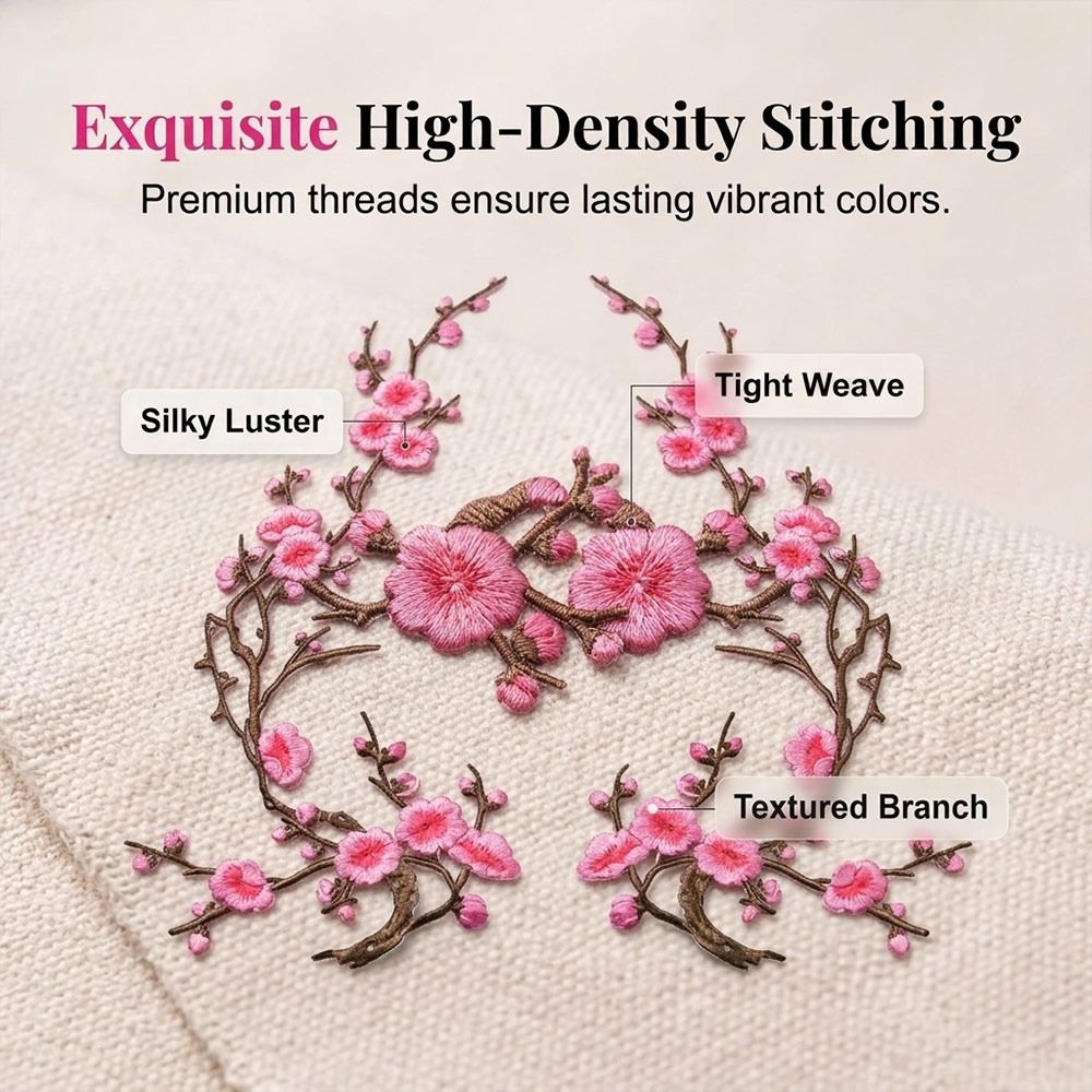 DIY 벚꽃 다리미 부착 패치, 다리미 부착 및 바느질 - Sewing In Textile 리뷰 및 가격