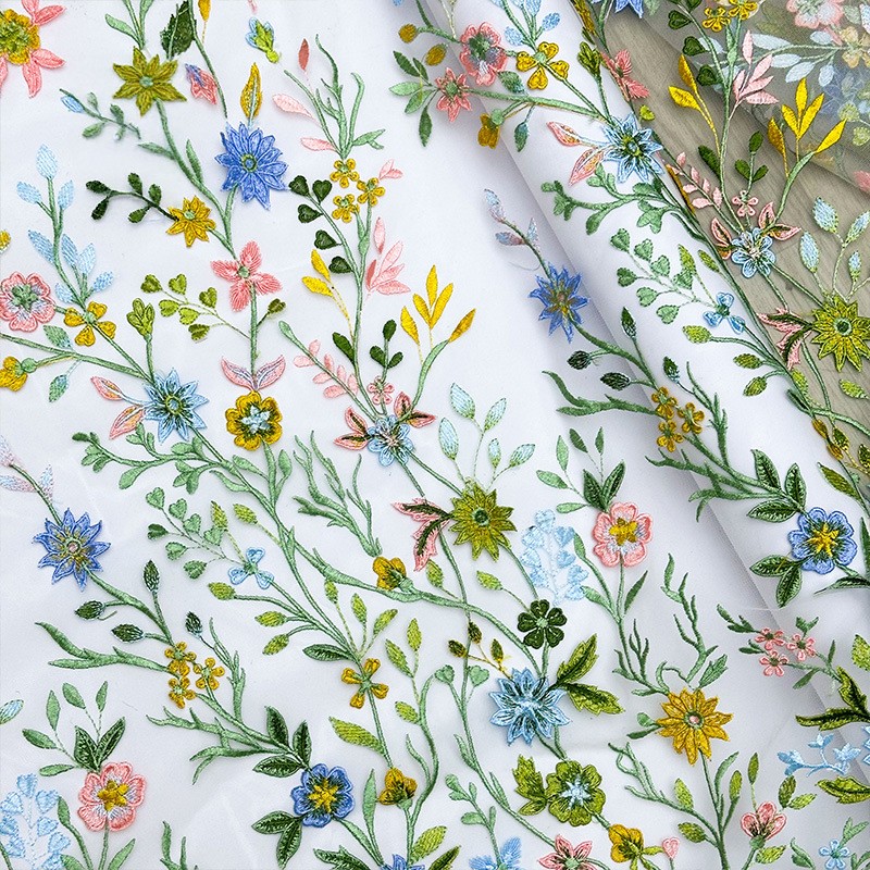 90x130cm 플로럴 바인 자수 튤 레이스 원단 메쉬 - Sewing In Textile 리뷰 및 가격