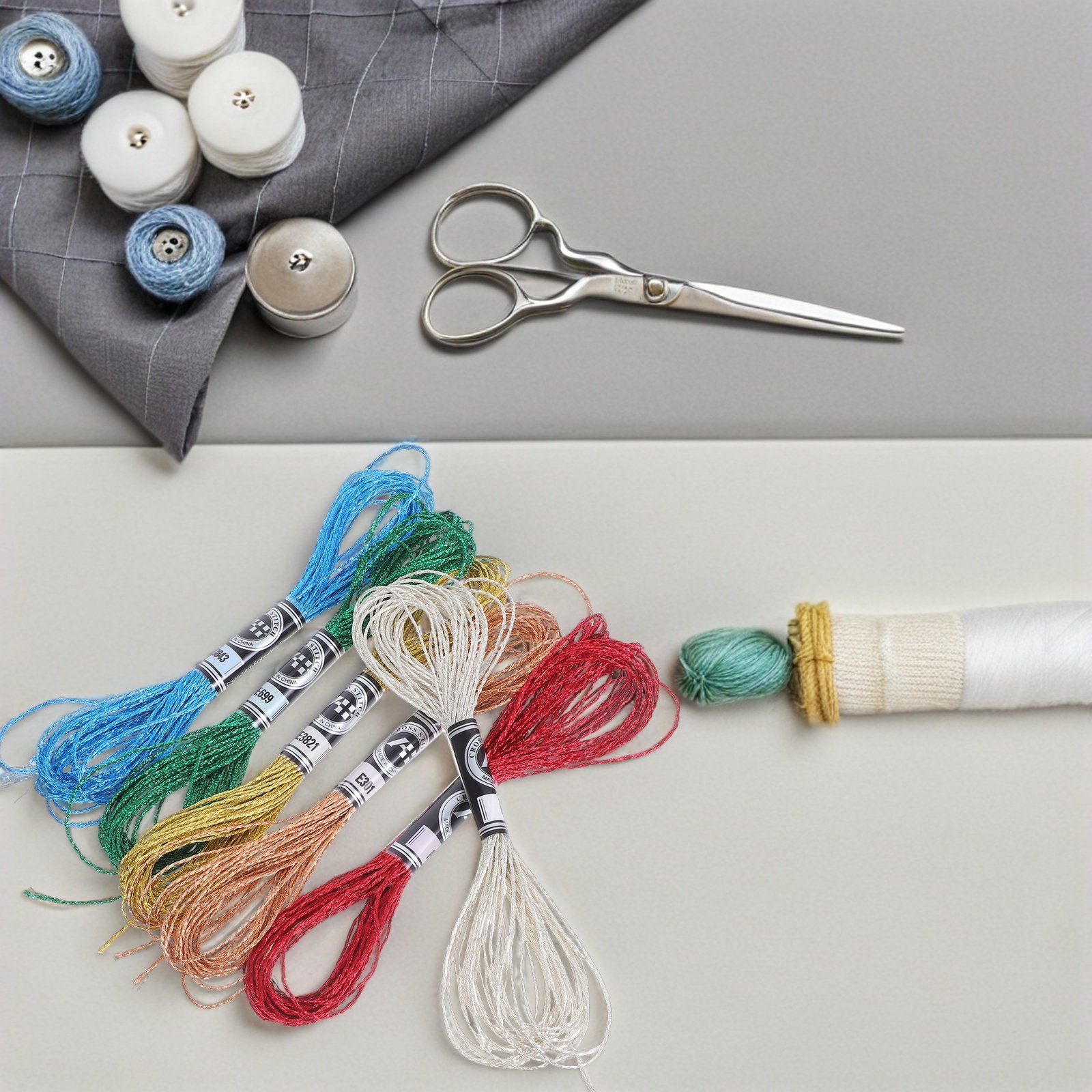 6Pcs 고급스러운 금속 자수 실 DIY 홈 장식 팔찌 - Embroidery Floss Thread 리뷰 및 가격