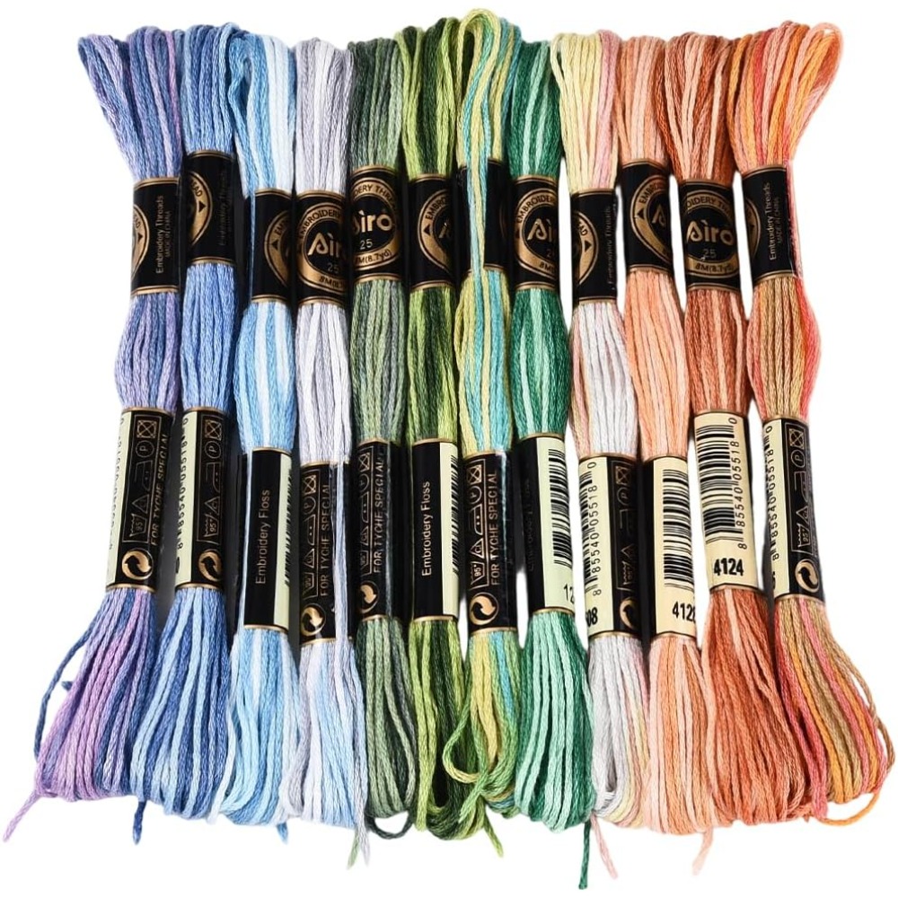 12개의 실뭉치, 105야드 크로스 스티치 자수실, 다 - Embroidery Floss Thread 리뷰 및 가격