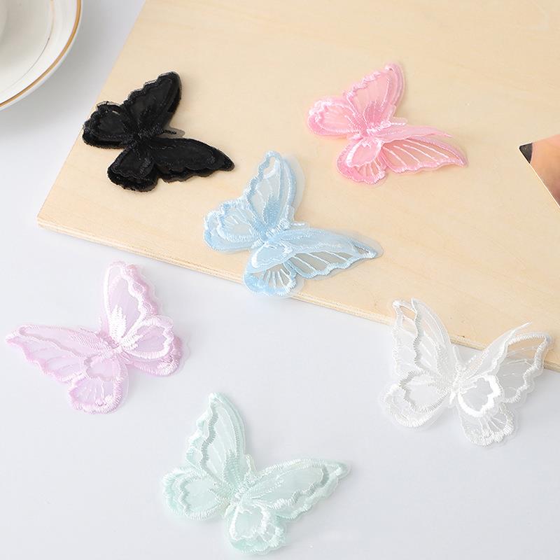 10pcs 나비 패치 3D 레이스 패브릭 자수 머리 장 - Sewing Tas 리뷰 및 가격