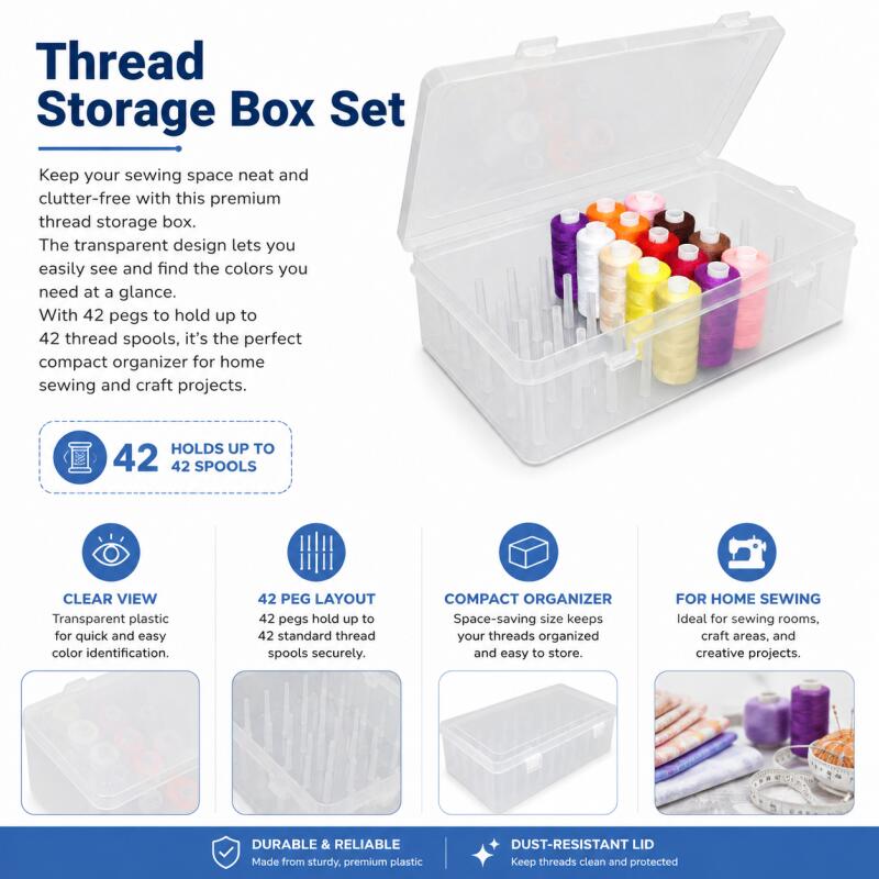 바느질실 보관함 42개 스풀 보빈 휴대용 케이스 컨테이 - Bobbin Organizer Box 리뷰 및 가격