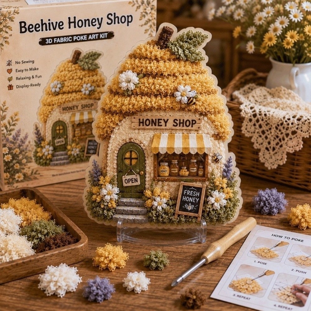 집 안 장면을 표현하는 포케 아트 키트, 버섯집을 쉽게 - Is Sewing Textile Art 리뷰 및 가격