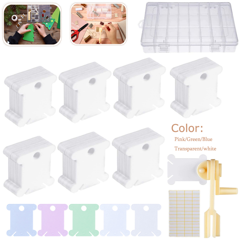 1/50/100/500pc 플라스틱 크로스 스티치 보빈 - Bobbin Organizer Box 리뷰 및 가격