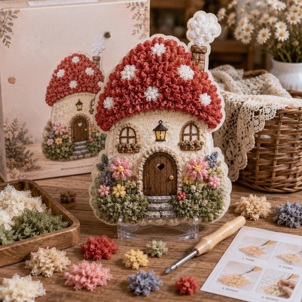 하우스 장면 포크 아트 키트, 바느질 불필요, 간편한  - Is Sewing Textile Art 리뷰 및 가격