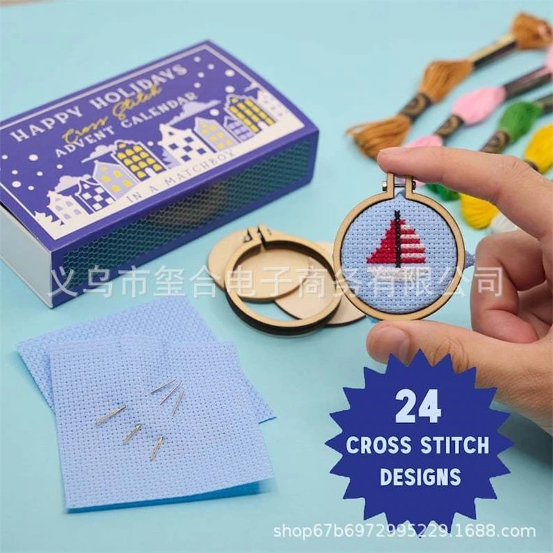 24일 카운트다운 크로스 스티치 어드벤트 캘린더 DIY - Embroidery Floss Thread 리뷰 및 가격
