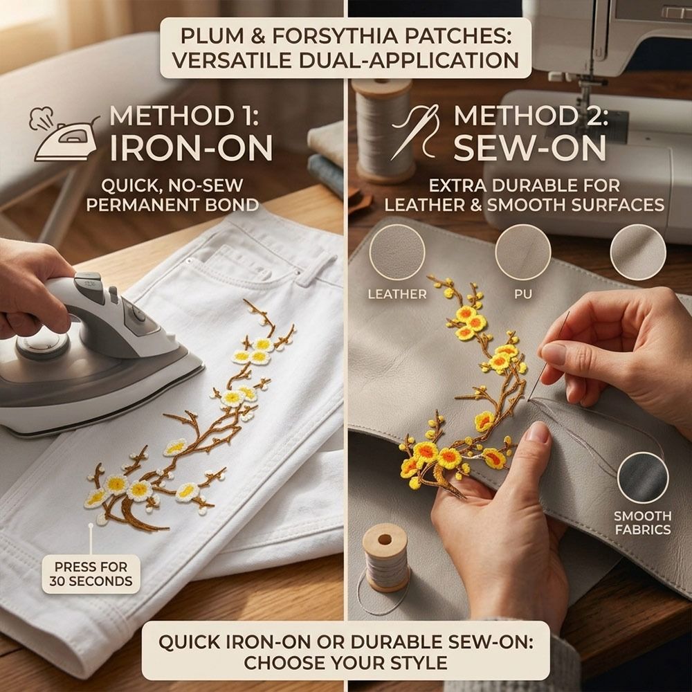 DIY 벚꽃 열접착 패치 다리미로 붙이는 & 바느질로  - Sewing In Textile 리뷰 및 가격