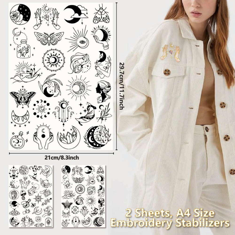 51Pcs Boho Moon Sun 수용성 자수 안정제 - Sewing Embroidery Fabric 리뷰 및 가격